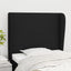 sengegavl med kanter 83x23x118/128 cm stof sort