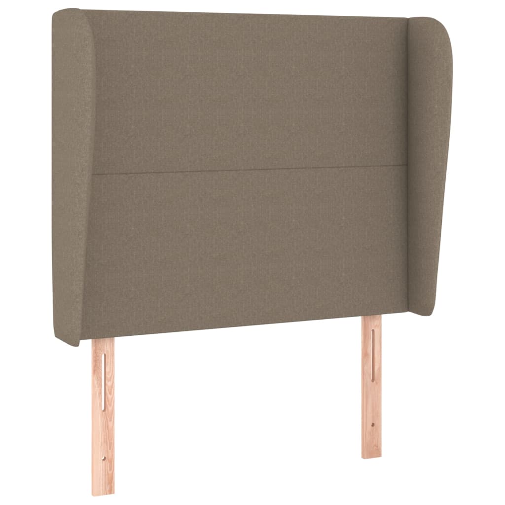 sengegavl med kanter 83x23x118/128 cm stof gråbrun