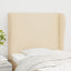 sengegavl med kanter 83x23x118/128 cm stof cremefarvet