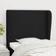 sengegavl med kanter 93x23x118/128 cm stof sort