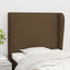 sengegavl med kanter 93x23x118/128 cm stof mørkebrun