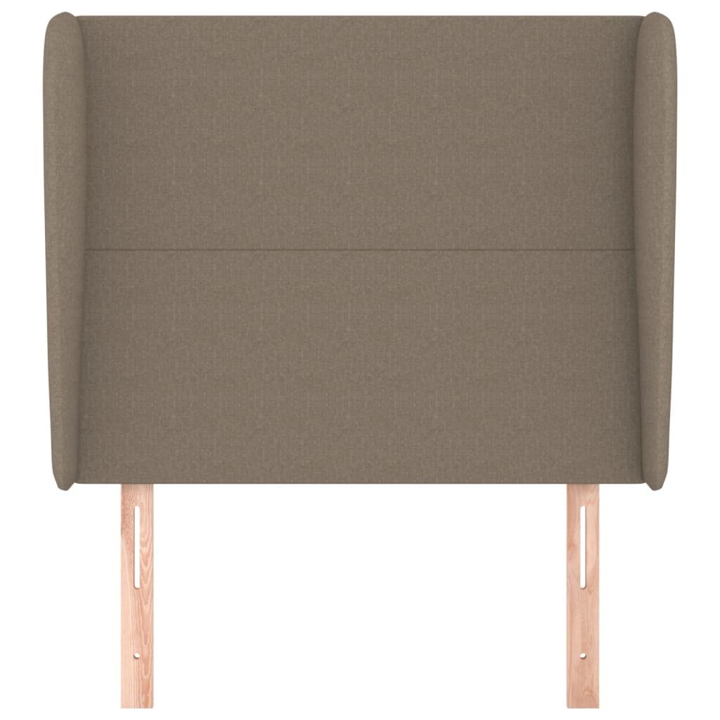 sengegavl med kanter 93x23x118/128 cm stof gråbrun