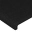 sengegavl med kanter 147x23x118/128 cm stof sort