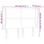 sengegavl med kanter 147x23x118/128 cm stof sort