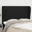 sengegavl med kanter 147x23x118/128 cm stof sort