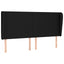 sengegavl med kanter 163x23x118/128 cm stof sort