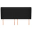 sengegavl med kanter 203x23x118/128 cm stof sort