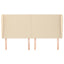 sengegavl med kanter 203x23x118/128 cm stof cremefarvet