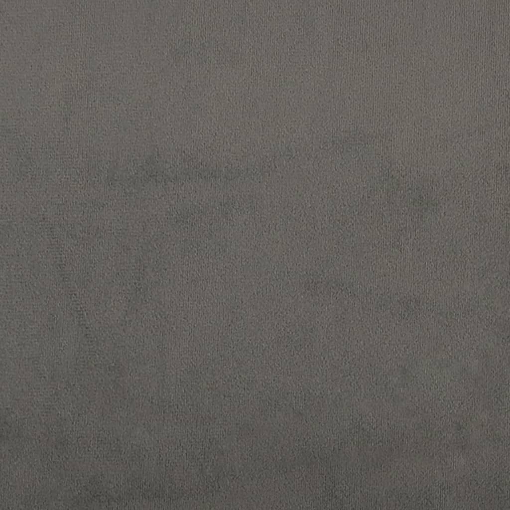 sengegavl med kanter 83x23x118/128 cm fløjl mørkegrå
