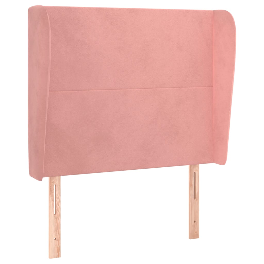 sengegavl med kanter 83x23x118/128 cm fløjl pink