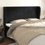sengegavl med kanter 203x23x118/128 cm fløjl sort
