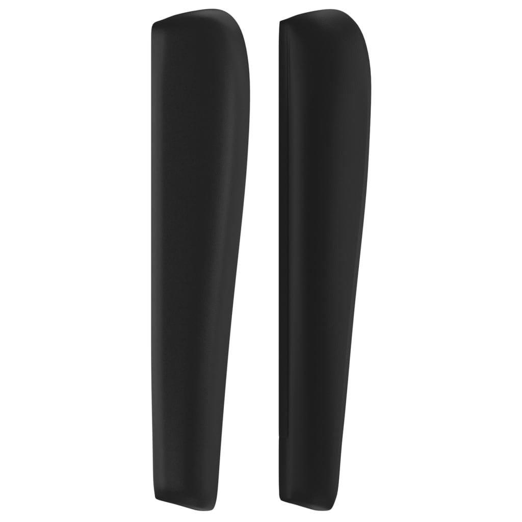 sengegavl med kanter 83x23x118/128 cm kunstlæder sort