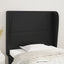 sengegavl med kanter 83x23x118/128 cm kunstlæder sort