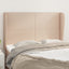 sengegavl med kanter 147x23x118/128 cm kunstlæder cappuccino