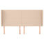 sengegavl med kanter 203x23x118/128 cm kunstlæder cappuccino
