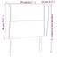 sengegavl med kanter 83x23x118/128 cm stof sort