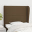 sengegavl med kanter 93x23x118/128 cm stof mørkebrun