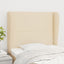 sengegavl med kanter 93x23x118/128 cm stof cremefarvet