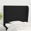 sengegavl med kanter 103x23x118/128 cm stof sort