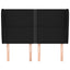 sengegavl med kanter 147x23x118/128 cm stof sort