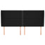 sengegavl med kanter 163x23x118/128 cm stof sort
