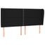 sengegavl med kanter 183x23x118/128 cm stof sort