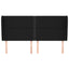 sengegavl med kanter 183x23x118/128 cm stof sort