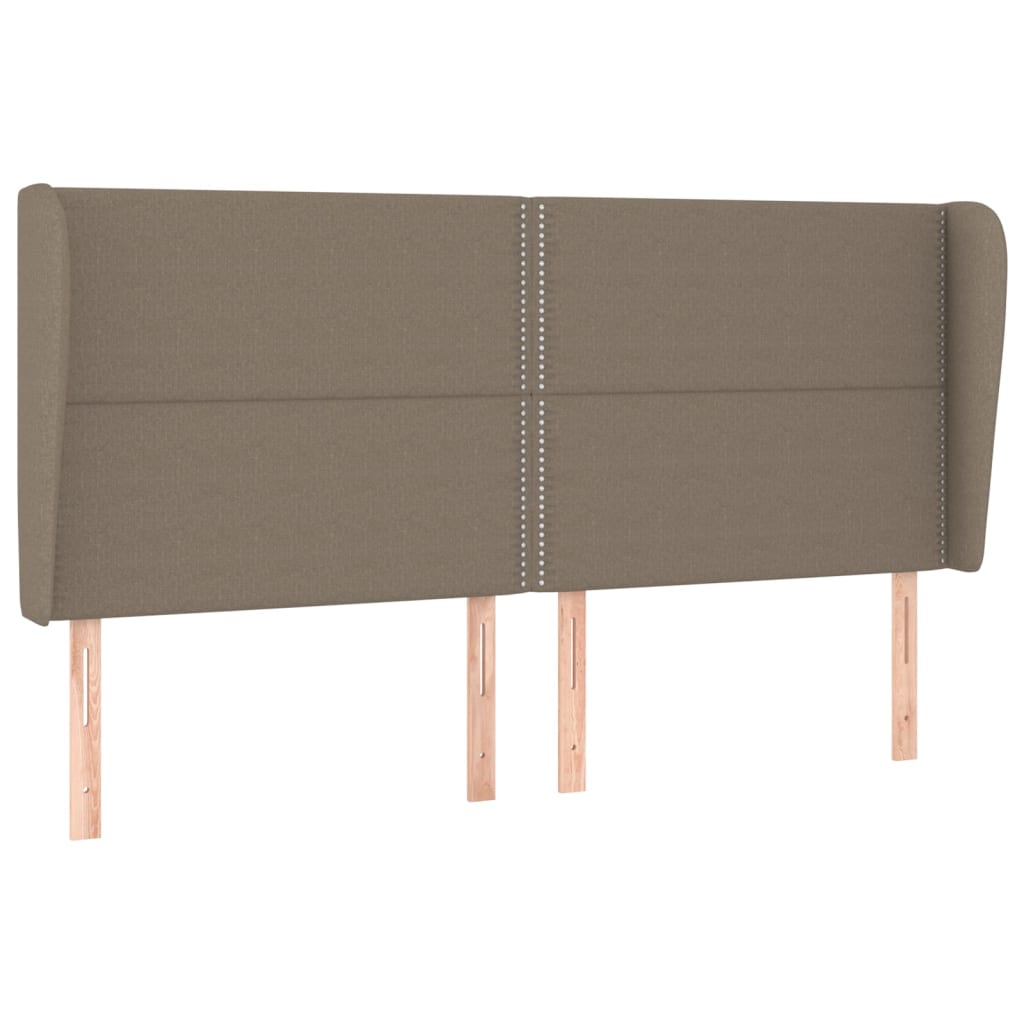sengegavl med kanter 183x23x118/128 cm stof gråbrun