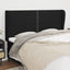 sengegavl med kanter 203x23x118/128 cm stof sort