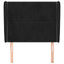 sengegavl med kanter 83x23x118/128 cm fløjl sort