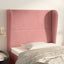 sengegavl med kanter 93x23x118/128 cm fløjl lyserød