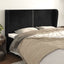 sengegavl med kanter 183x23x118/128 cm fløjl sort