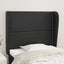 sengegavl med kanter 103x23x118/128 cm kunstlæder sort