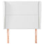 sengegavl med kanter 103x23x118/128 cm kunstlæder hvid