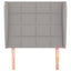 sengegavl med kanter 83x23x118/128 cm stof lysegrå