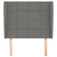 sengegavl med kanter 83x23x118/128 cm stof mørkegrå