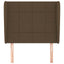 sengegavl med kanter 83x23x118/128 cm stof mørkebrun