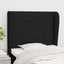 sengegavl med kanter 93x23x118/128 cm stof sort
