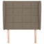 sengegavl med kanter 103x23x118/128 cm stof gråbrun