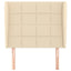 sengegavl med kanter 103x23x118/128 cm stof cremefarvet