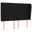 sengegavl med kanter 147x23x118/128 cm stof sort