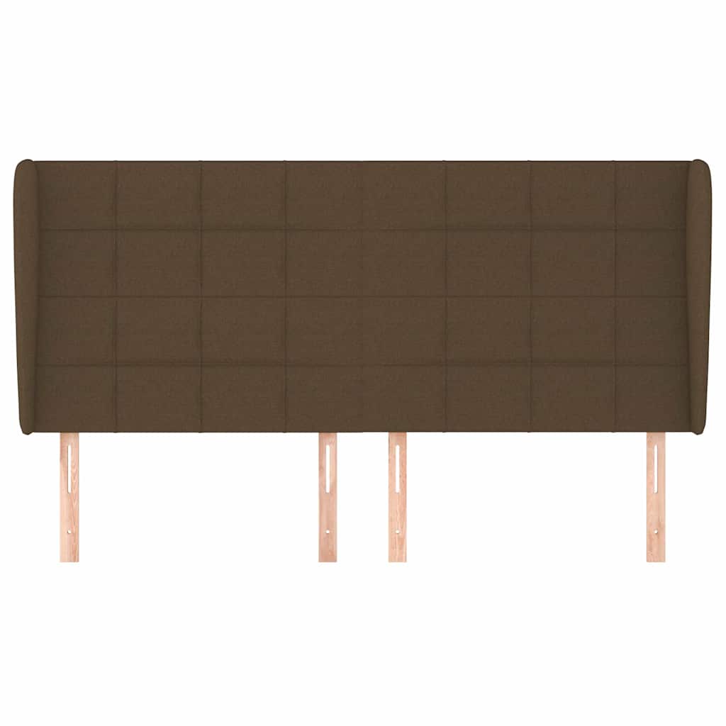 sengegavl med kanter 183x23x118/128 cm stof mørkebrun