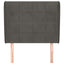 sengegavl med kanter 83x23x118/128 cm fløjl mørkegrå