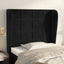 sengegavl med kanter 83x23x118/128 cm fløjl sort