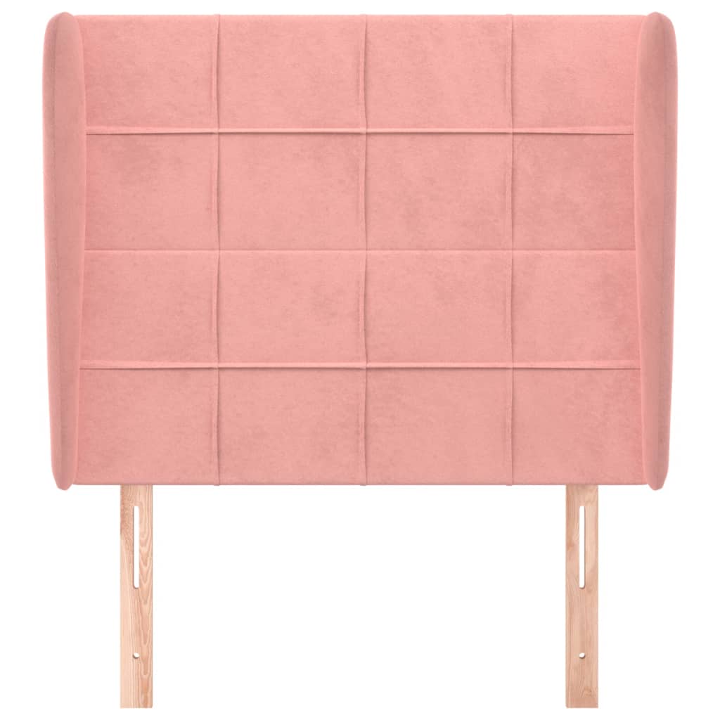 sengegavl med kanter 83x23x118/128 cm fløjl pink