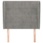 sengegavl med kanter 93x23x118/128 cm fløjl lysegrå