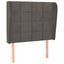 sengegavl med kanter 93x23x118/128 cm fløjl mørkegrå