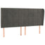 sengegavl med kanter 203x23x118/128 cm fløjl mørkegrå