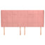 sengegavl med kanter 203x23x118/128 cm fløjl lyserød