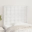 sengegavl med kanter 83x23x118/128 cm kunstlæder hvid